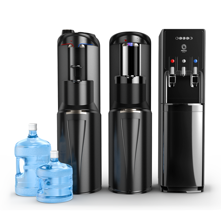 Bottled water dispensers and coolers for homes and businesses